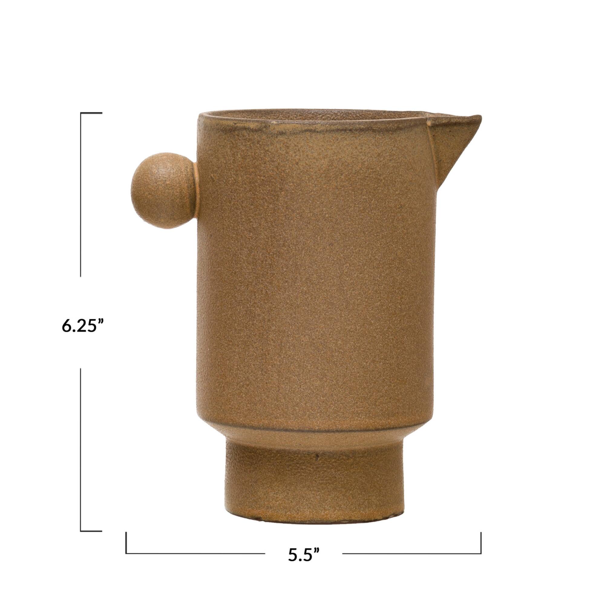 Hello Honey® 6.3" Brown Stoneware Pitcher